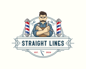 Hipster Barbershop Man  logo design