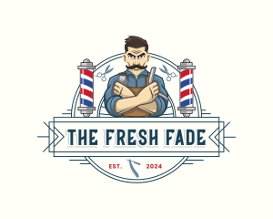 Hipster Barbershop Man  logo design