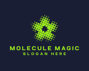 Biotech Molecule Flower logo design