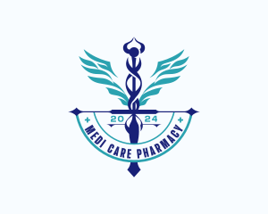 Medical Caduceus Pharmacy logo design