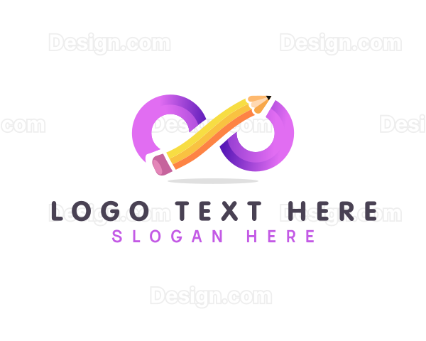 Loop Infinity Pencil  Education Logo