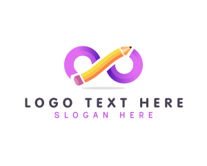 Loop Infinity Pencil  Education Logo