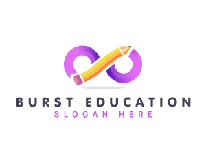 Loop Infinity Pencil  Education logo design