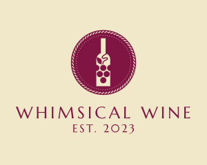 Grape Wine Booze logo design