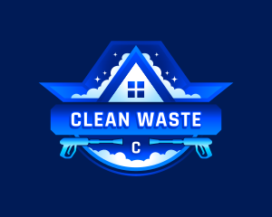 Clean Power Washer Sanitation logo design