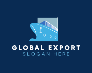 Nautical Cargo Import Shipping logo design