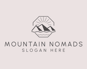 Outdoor Mountain Trekking logo design