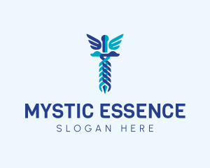 Abstract Caduceus Symbol logo design