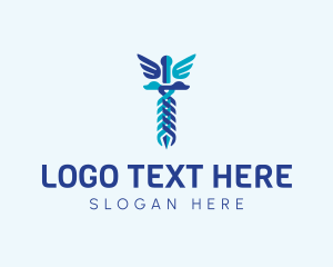 Patient - Abstract Caduceus Symbol logo design