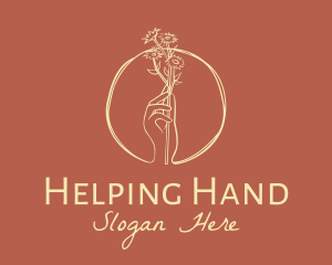 Minimalist Florist Hand  logo design