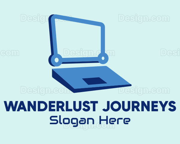 Modern Blue Laptop Logo