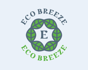 Eco Hexagon Leaves logo design