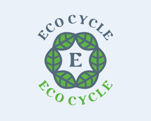 Eco Hexagon Leaves logo design