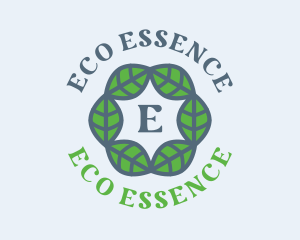 Eco Hexagon Leaves logo design