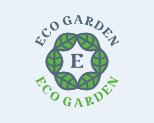 Eco Hexagon Leaves logo design