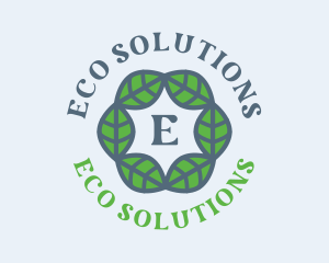 Eco Hexagon Leaves logo design