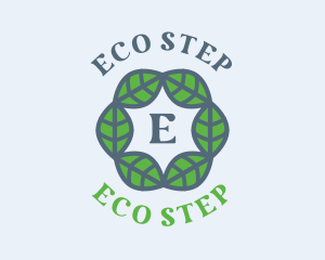 Eco Hexagon Leaves logo design