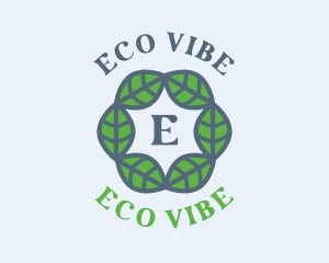 Eco Hexagon Leaves logo design