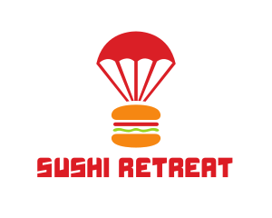 Red Parachute Burger logo design