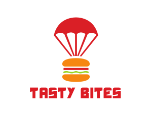 Red Parachute Burger logo design