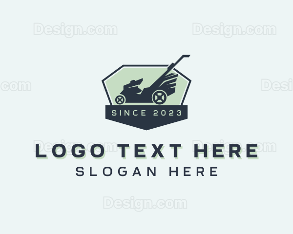 Grass Yard Lawn Mower Logo