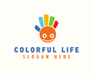 Colorful Happy Hand logo design