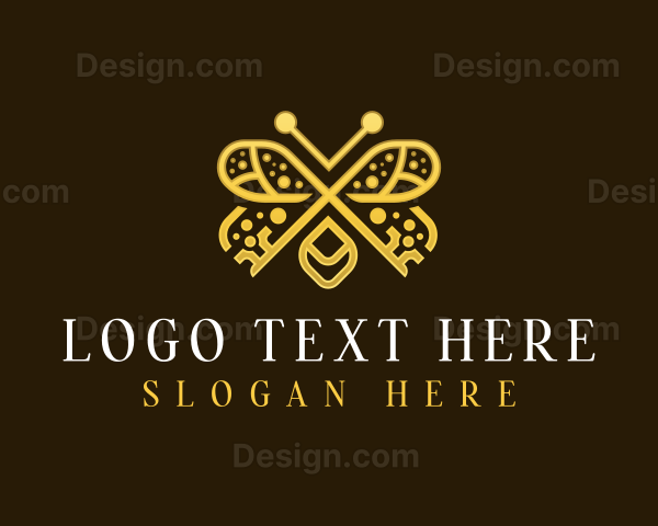 Luxury Key Butterfly Logo