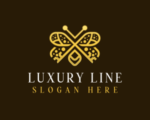 Luxury Key Butterfly logo design