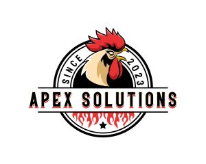 Chicken Rooster Flame logo design