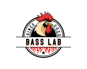 Chicken Rooster Flame logo design