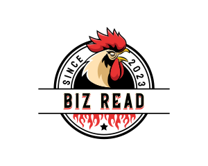 Chicken Rooster Flame logo design