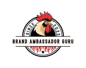 Chicken Rooster Flame logo design