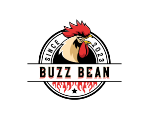 Chicken Rooster Flame logo design