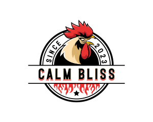 Chicken Rooster Flame logo design