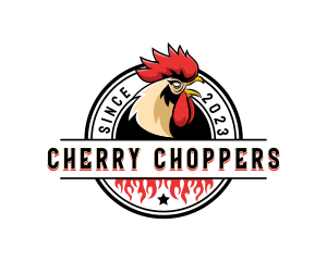 Chicken Rooster Flame logo design