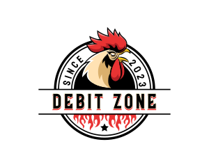 Chicken Rooster Flame logo design