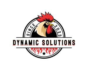 Chicken Rooster Flame logo design