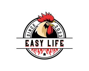 Chicken Rooster Flame logo design