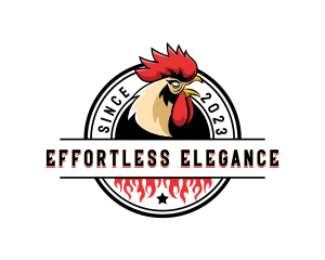 Chicken Rooster Flame logo design