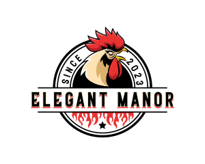 Chicken Rooster Flame logo design