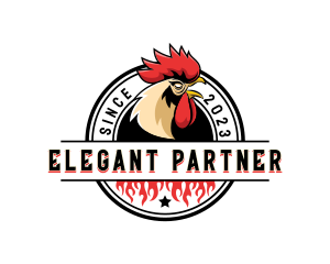 Chicken Rooster Flame logo design