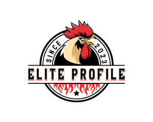 Chicken Rooster Flame logo design