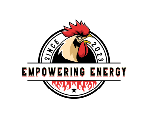 Chicken Rooster Flame logo design