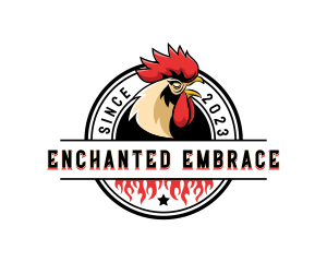 Chicken Rooster Flame logo design