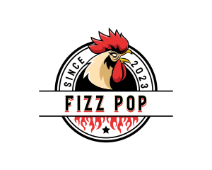 Chicken Rooster Flame logo design