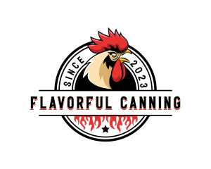 Chicken Rooster Flame logo design