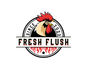 Chicken Rooster Flame logo design