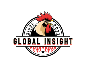 Chicken Rooster Flame logo
