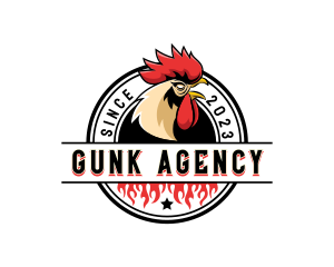 Chicken Rooster Flame logo design