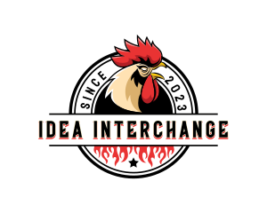 Chicken Rooster Flame logo design